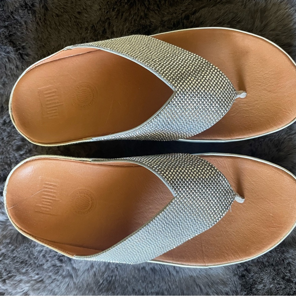 Fitflop Silver and Tan Women's Sandals